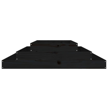 Jardinera Madera Maciza De Pino Negro 110x110x27 Cm_3