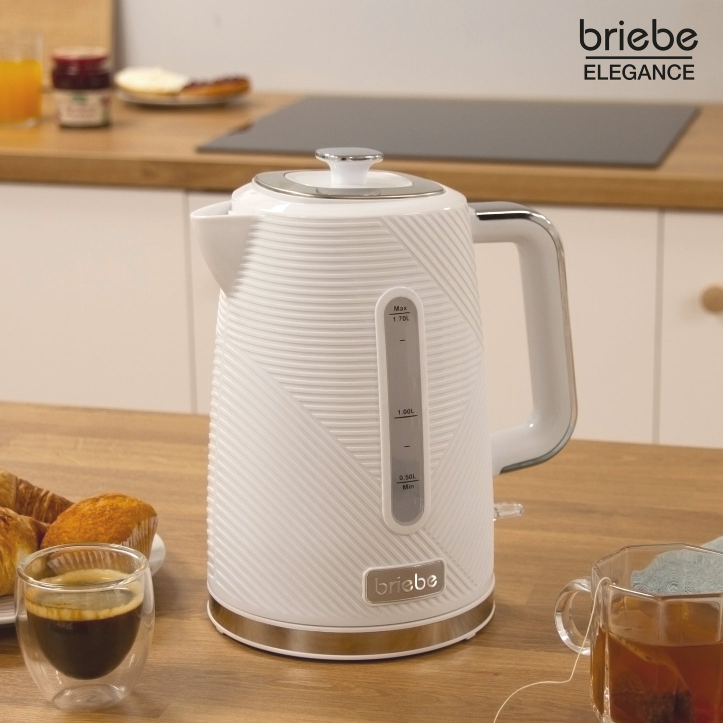 Briebe Elegance Set Tostadora Pan Ranura Ancha+ Hervidor Agua 1,7l + Cafetera Goteo + Espumador De Leche Eléctrico_2
