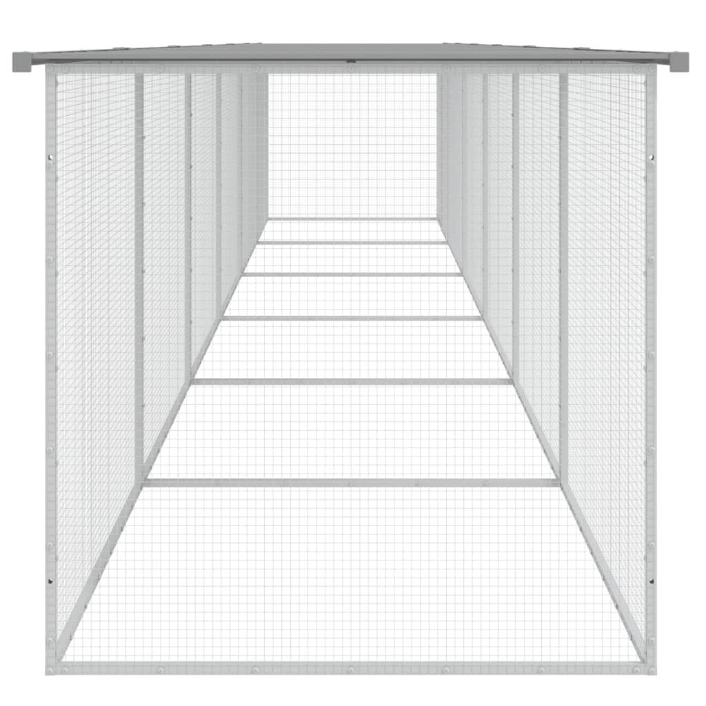 Vidaxl Gallinero Con Techo Acero Galvanizado Gris Claro 603x98x90 Cm_3