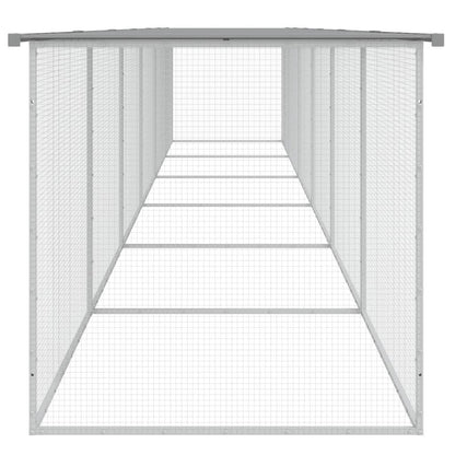 Vidaxl Gallinero Con Techo Acero Galvanizado Gris Claro 603x98x90 Cm_3