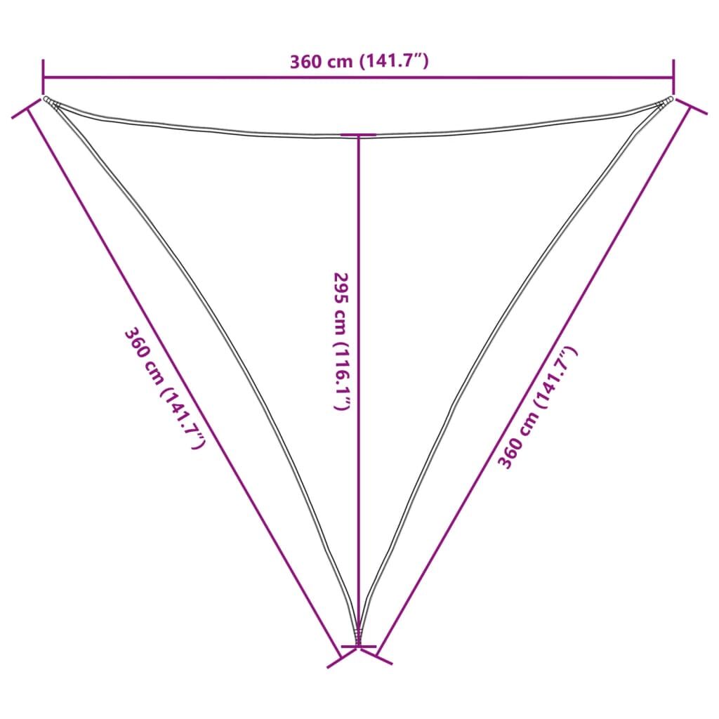 Vidaxl Toldo De Vela Triangular Tela Oxford Blanco 3,6x3,6x3,6 M_2