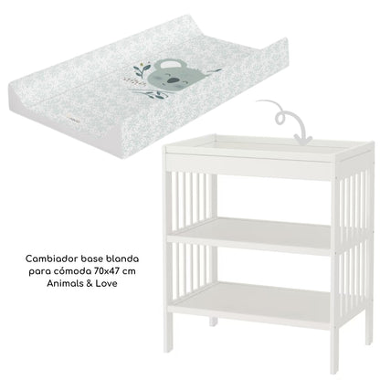 Cambiador Base Blanda Para Cómoda 70x47 León