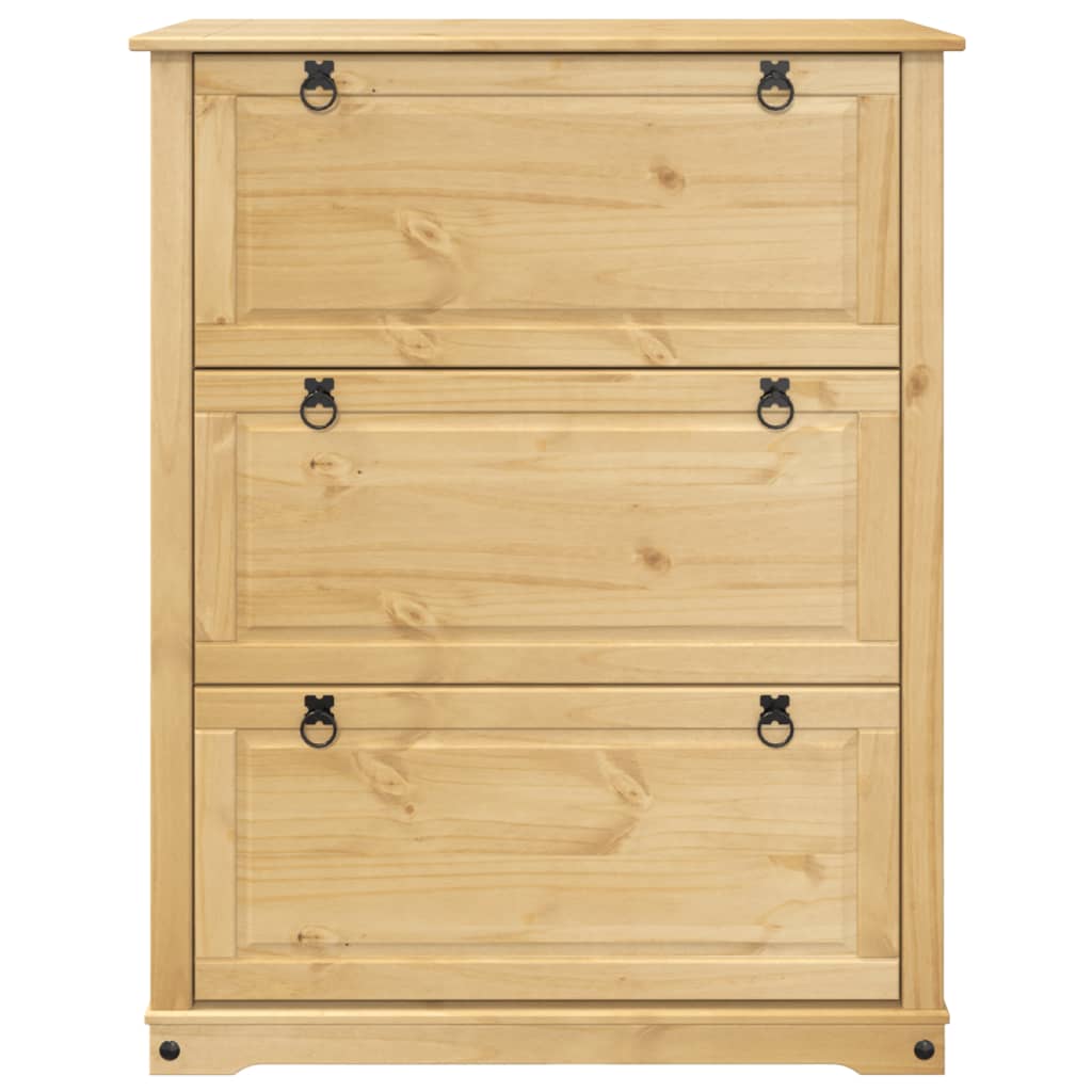 Mueble Zapatero Corona Madera Maciza De Pino 99x32x124,5 Cm / Vetonek_0
