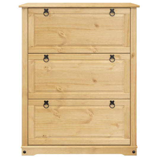 Mueble Zapatero Corona Madera Maciza De Pino 99x32x124,5 Cm / Vetonek_0