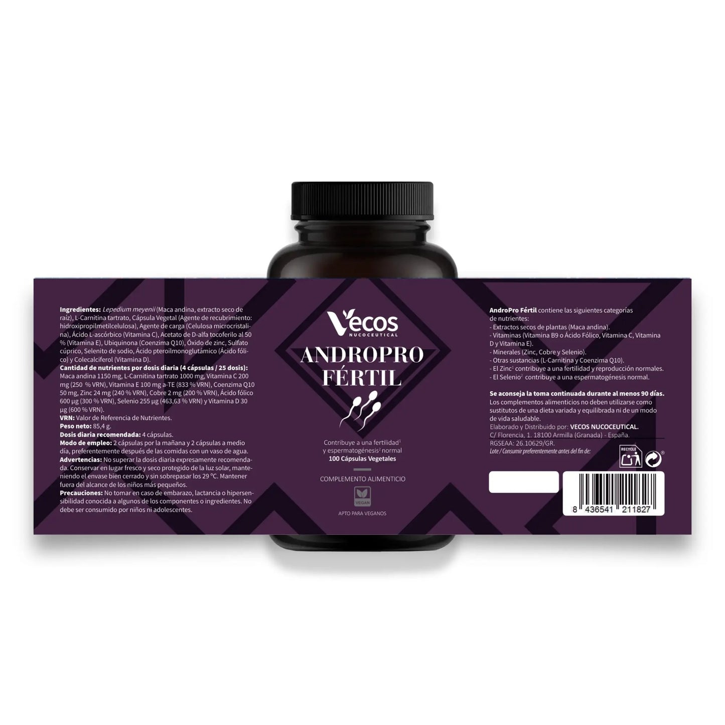 AndroPro Fértil Vecos 100 cápsulas