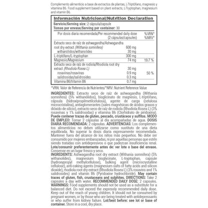 Focus (ashwagandha + L-triptófano) - 60 Cápsulas Vegetales - Mejora El Descanso - Masmusculo_5