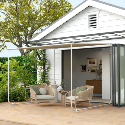 Outsunny Pérgola 3x3 M Con Ruedas Protección Uv 30+ Impermeable Crema_4