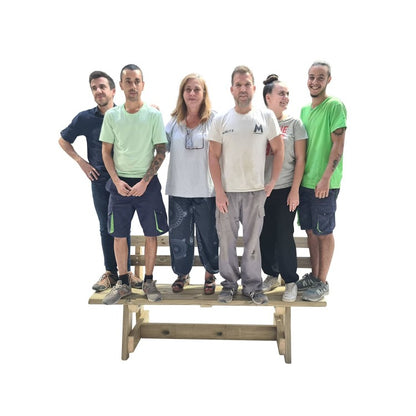 Banco De Madera Con Respaldo Masgames Vic.