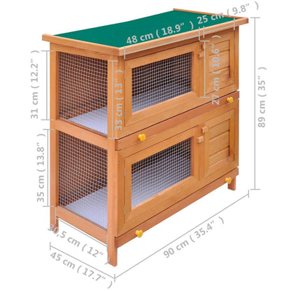 Vidaxl Conejera De Exterior Con 4 Puertas Madera_2