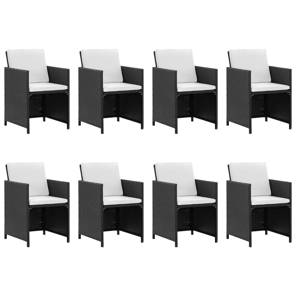 Vidaxl Set Comedor De Jardín 13 Piezas Y Cojines Ratán Sintético Negro_1