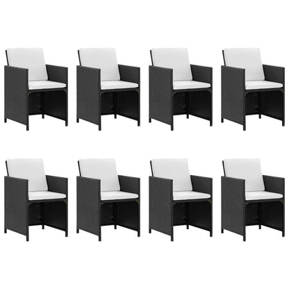 Vidaxl Set Comedor De Jardín 13 Piezas Y Cojines Ratán Sintético Negro_1