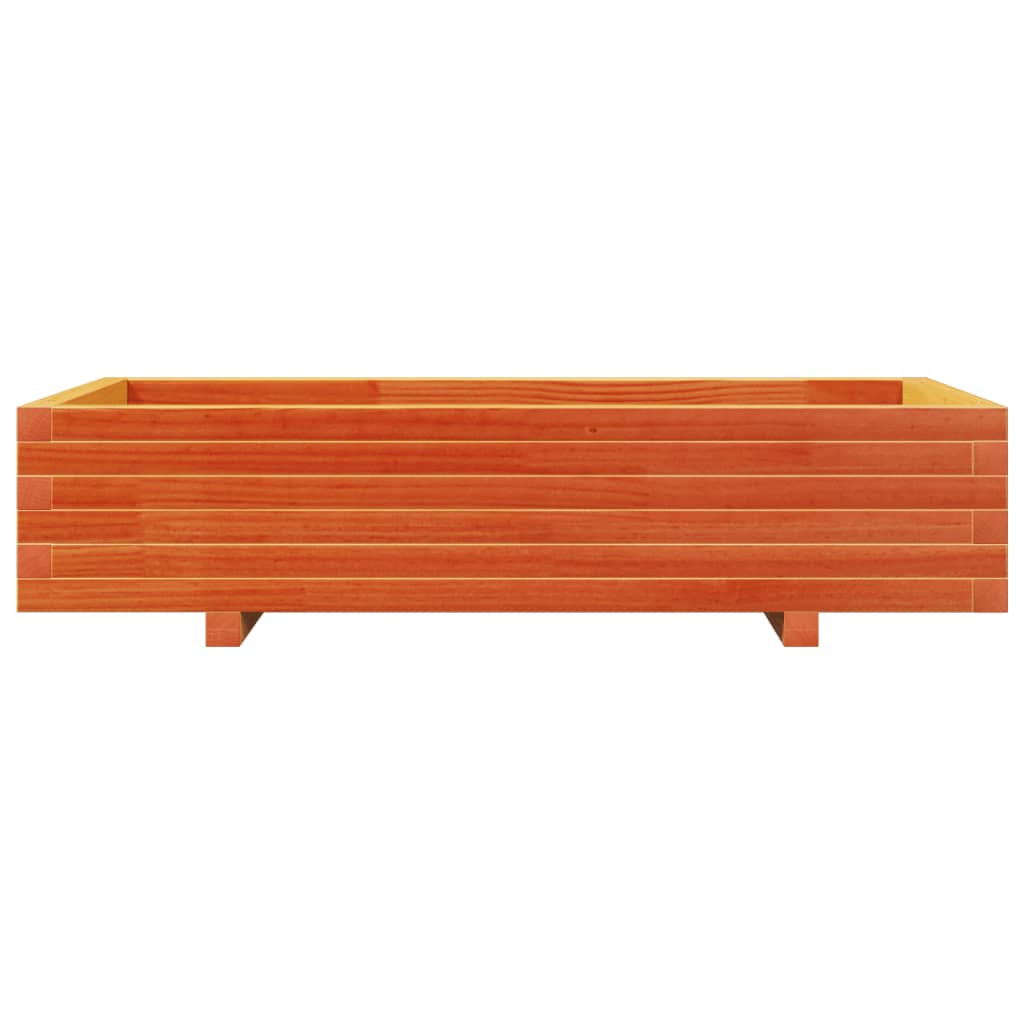 Jardinera De Madera Maciza De Pino Marrón Cera 110x60x26,5 Cm_4