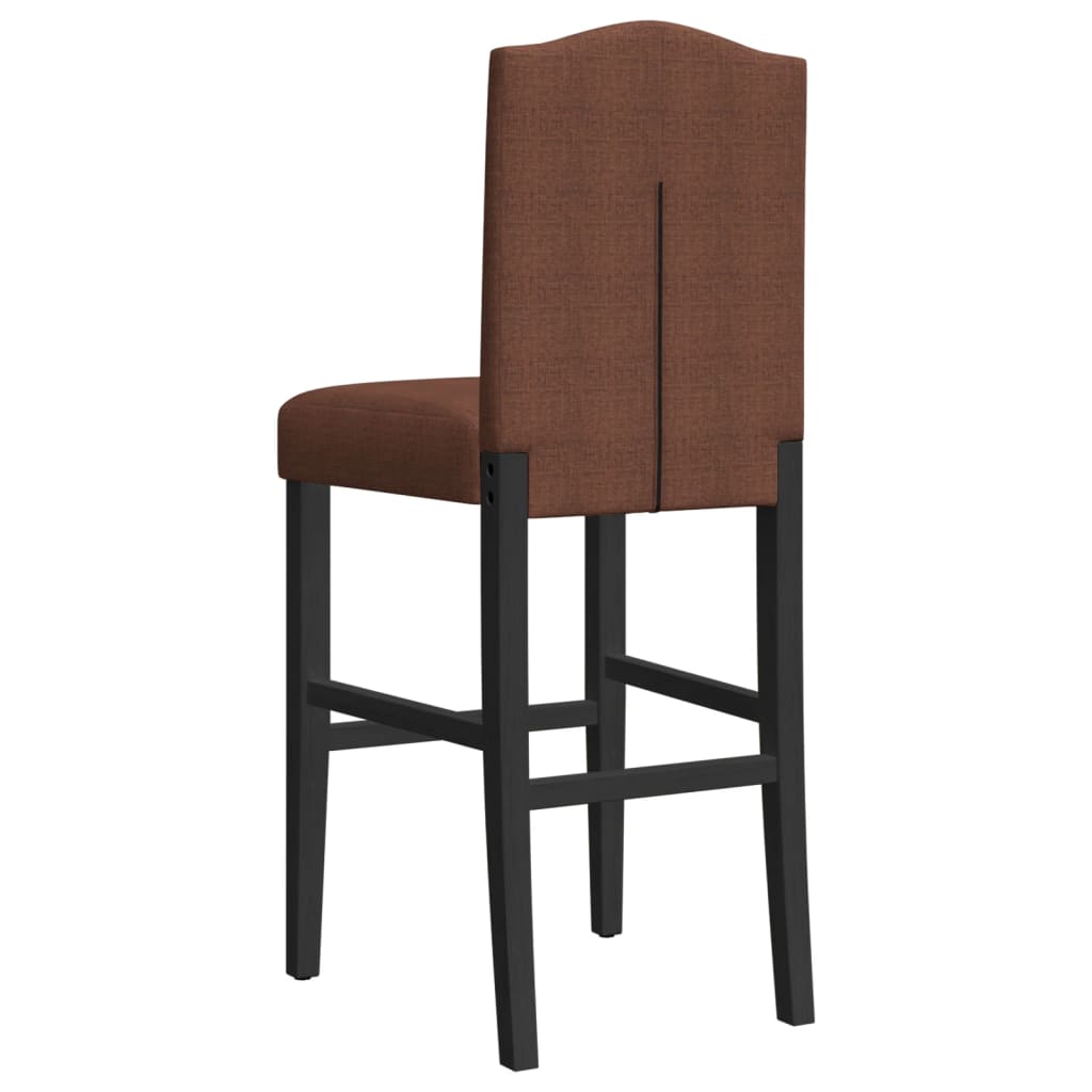Taburetes Altos 2 Uds Madera Maciza De Caucho Y Tela_5