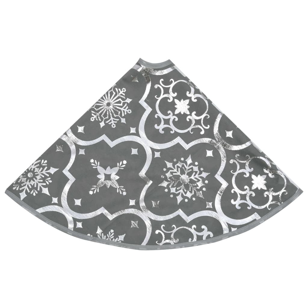 Vidaxl Falda Del Árbol De Navidad De Lujo Con Calcetín Tela Gris 150cm_4