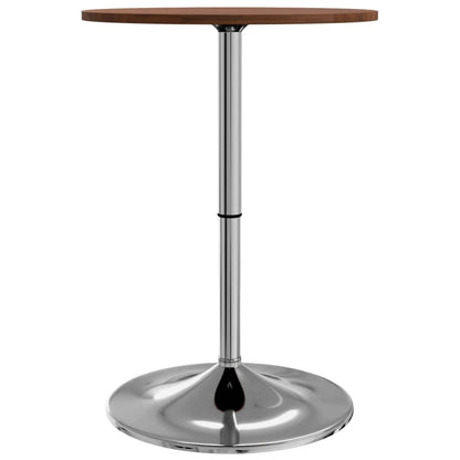 Mesa Alta De Madera Maciza Roble Marrón Oscuro Ø50x89,5 Cm_4