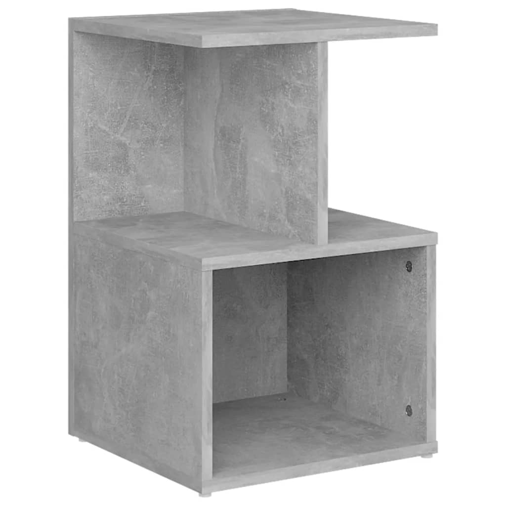 Mesita De Noche Madera De Ingeniería Gris Hormigón 35x35x55 Cm_0