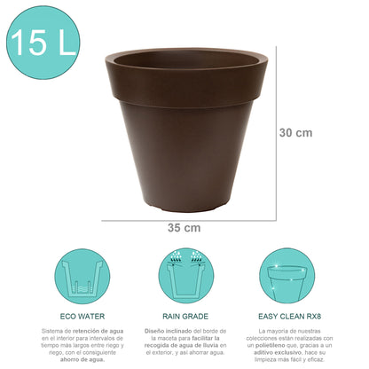 Macetero De Polietileno Por Rotomoldeo Color Bronce 35x30 Cm_1