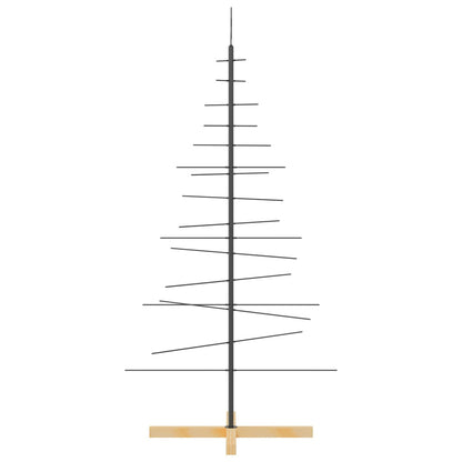 Vidaxl Árbol De Navidad Metal Negro Con Base De Madera 150 Cm_3