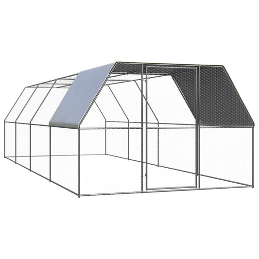 Vidaxl Jaula Gallinero De Exterior De Acero Galvanizado 3x8x2 M_0