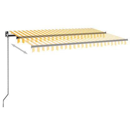 Toldo Retráctil Manual Amarillo Y Blanco 450x300 Cm_2