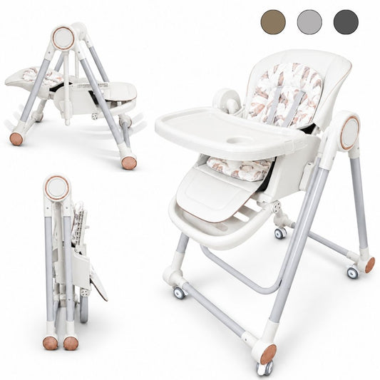 Trona Blanca Evolutiva 3 En 1, Plegable Y Portátil, Reposapiés, Respaldo Y Bandeja Bathby_0