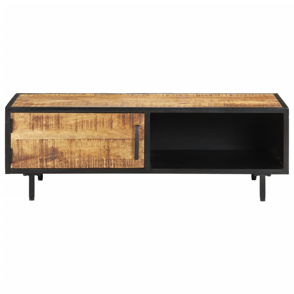 Mesa De Centro De Madera De Mango Rugosa 105x50x35 Cm_0