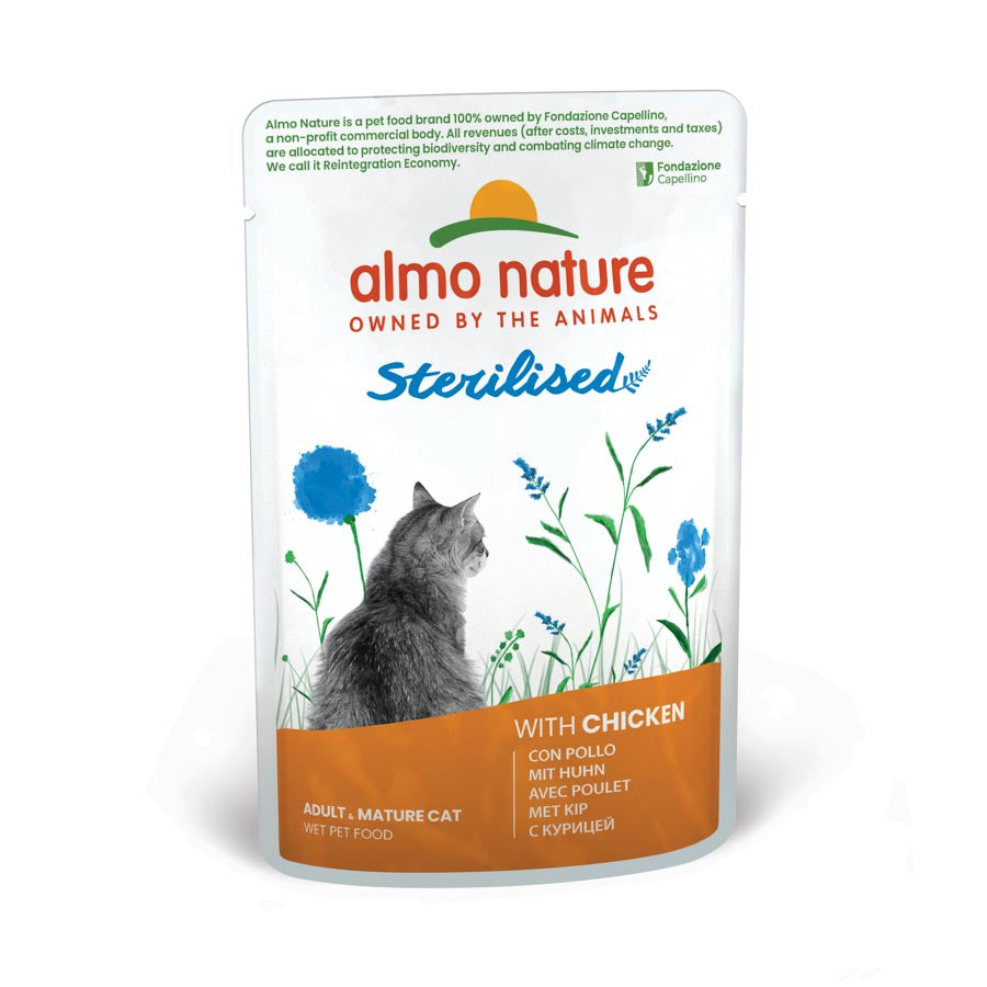 30ux70gr Sobres De Comida Almo Para Gato Esterilizado Con Pollo_0