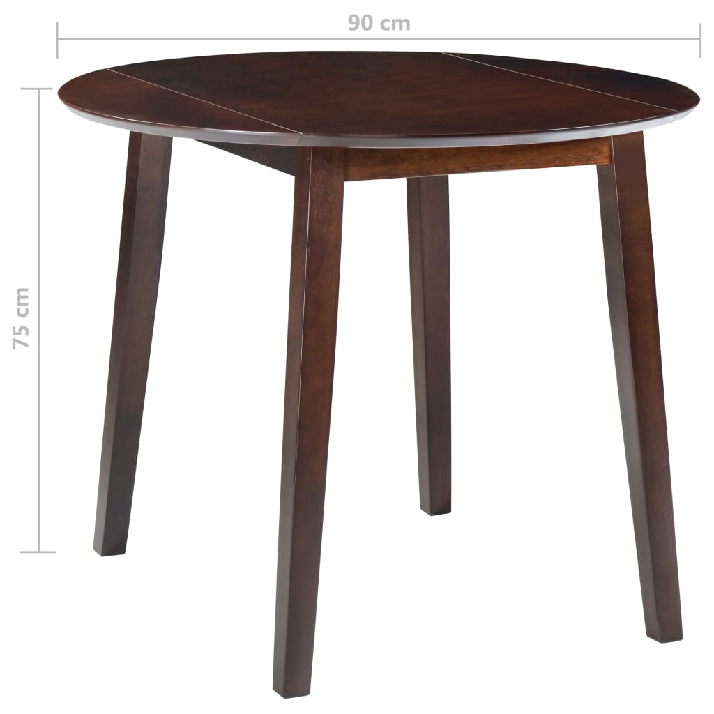 Mesa De Hojas Abatibles Redonda Mdf Marrón_4