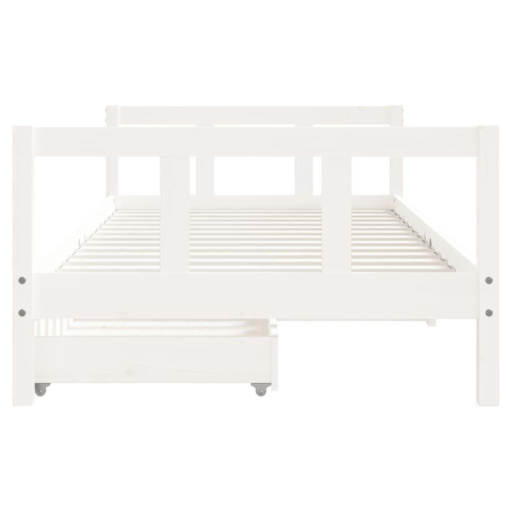 Vidaxl Estructura De Cama Infantil Con Cajones Madera Blanco 90x190 Cm_4