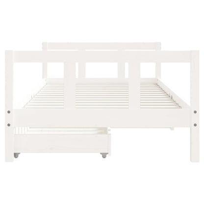 Vidaxl Estructura De Cama Infantil Con Cajones Madera Blanco 90x190 Cm_4