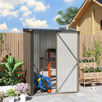 Outsunny Cobertizo De Jardín De Exterior 1,34 M² 161,5x94,5x196 Cm Marrón_4