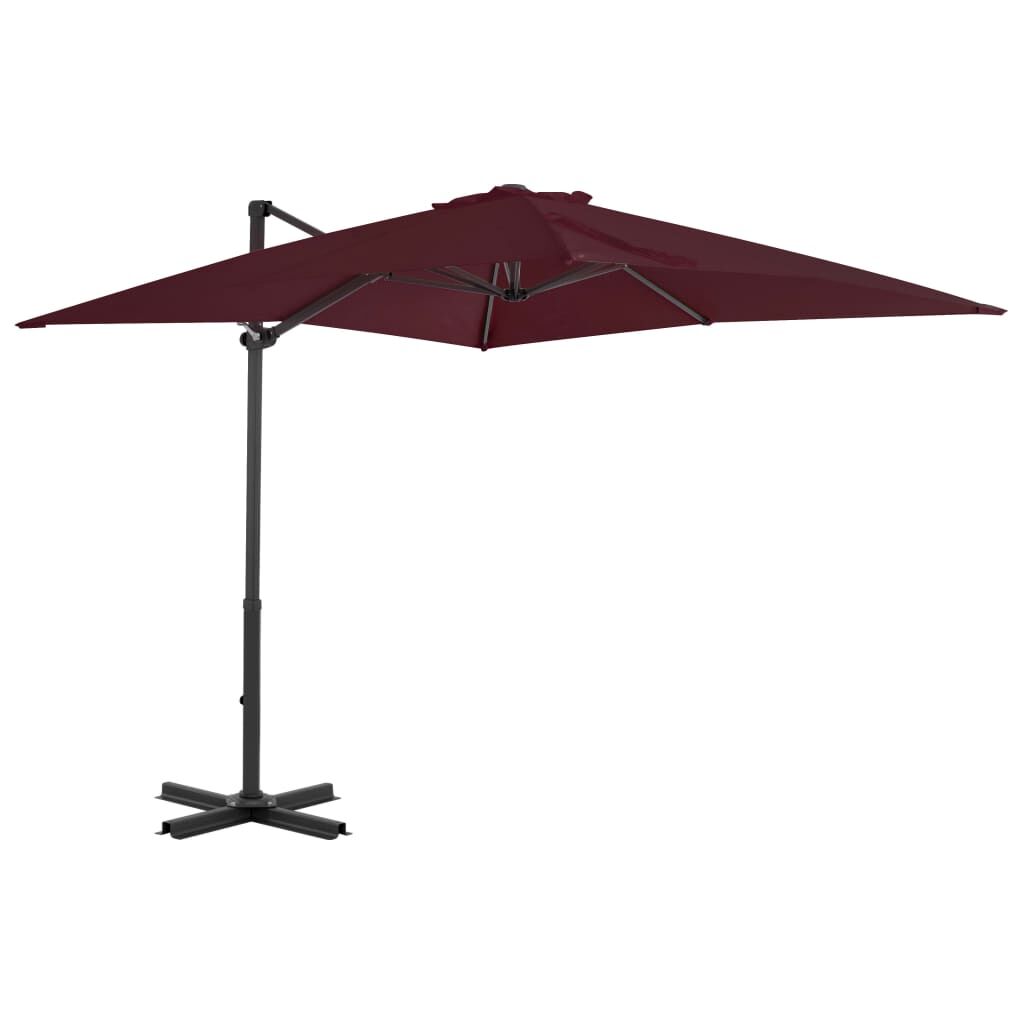 Vidaxl Sombrilla Jardín Voladiza Palo De Aluminio Burdeos 250x250 Cm_0