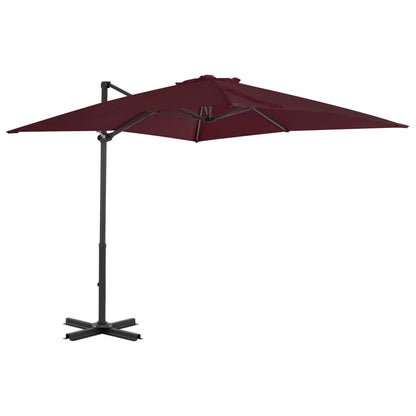 Vidaxl Sombrilla Jardín Voladiza Palo De Aluminio Burdeos 250x250 Cm_0