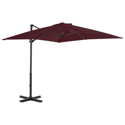 Vidaxl Sombrilla Jardín Voladiza Palo De Aluminio Burdeos 250x250 Cm_0