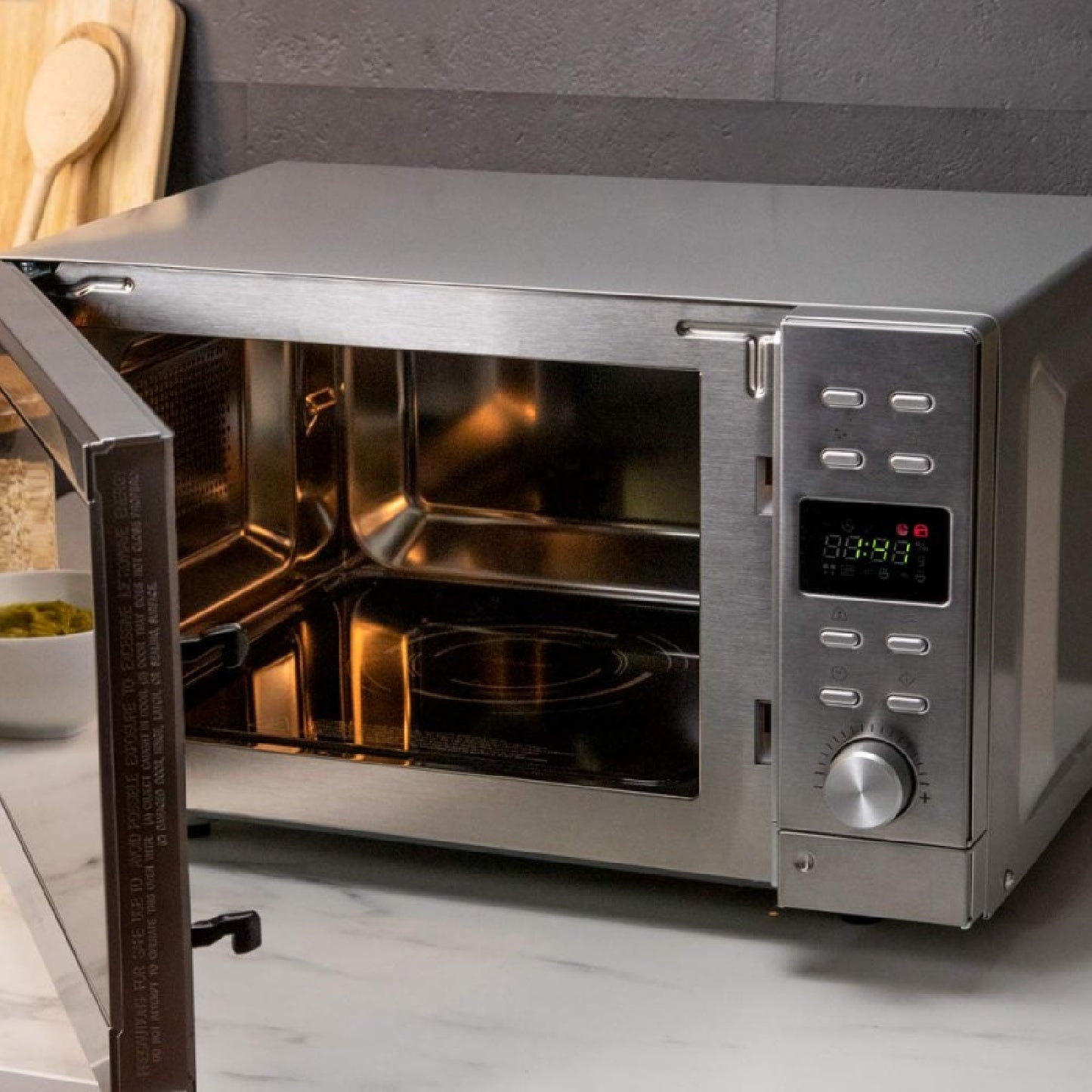 Microondas Independiente Digital Sin Plato Grandheat 2010 Flatbed Steel. Potencia 700 W, Capacidad 20 Litros, Grill De 900 W, 9 Funciones Preconfigu_2