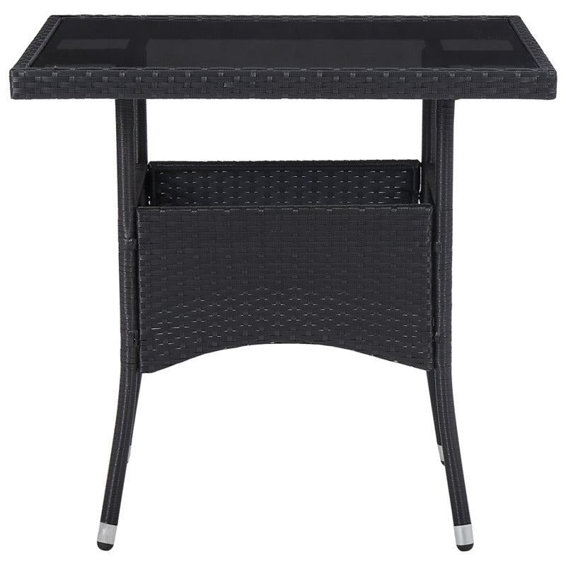 Vidaxl Muebles De Jardín 5 Piezas Ratán Sintético Y Vidrio Negro_5