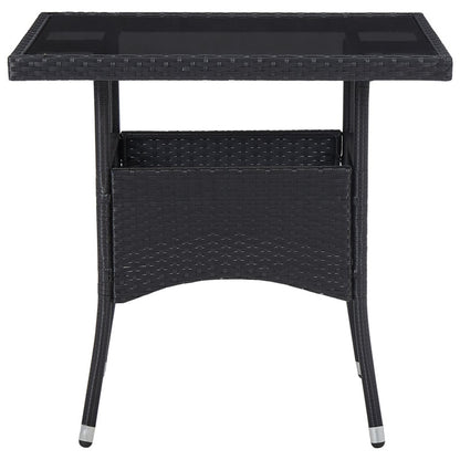 Vidaxl Muebles De Jardín 5 Piezas Ratán Sintético Y Vidrio Negro_5