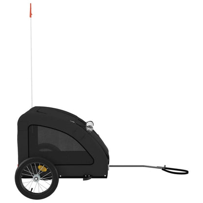 Vidaxl Remolque De Bicicleta Mascotas Hierro Tela Oxford Negro_5
