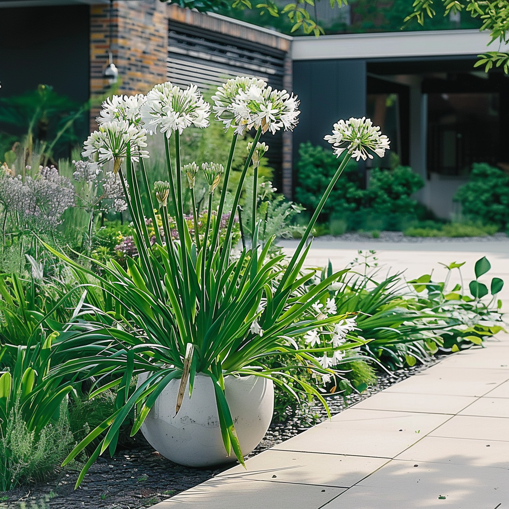 Lirio Africano - 2 Pzs - Agapanthus 'superb White' - Altura 30-45cm - ⌀14cm_4