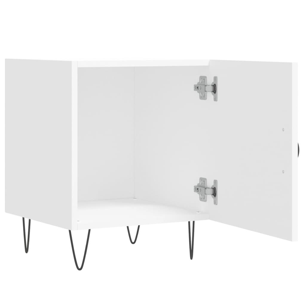 Mesita De Noche Madera De Ingeniería Blanco 40x40x50 Cm_3
