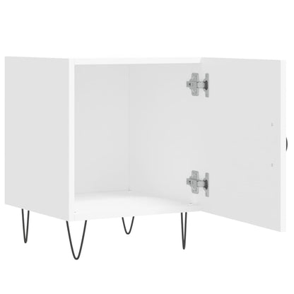 Mesita De Noche Madera De Ingeniería Blanco 40x40x50 Cm_3