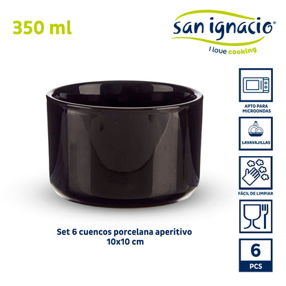 Set 6 Bols Porcelana Redondos 350ml Colección Vessia_1