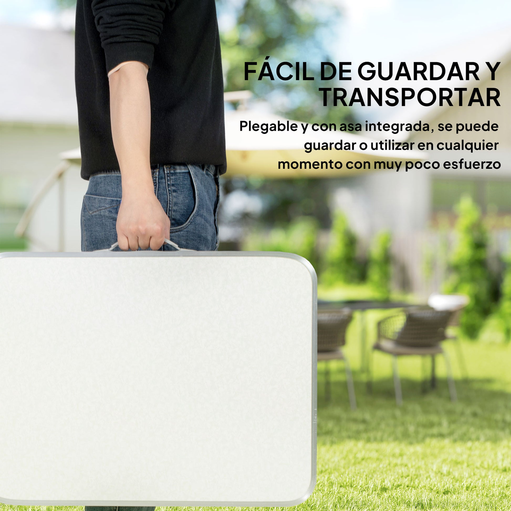 Outsunny Mesa Plegable De Picnic Como Una Maleta Para Playa Camping 60x45x64cm Aluminio Altura Ajustable_3