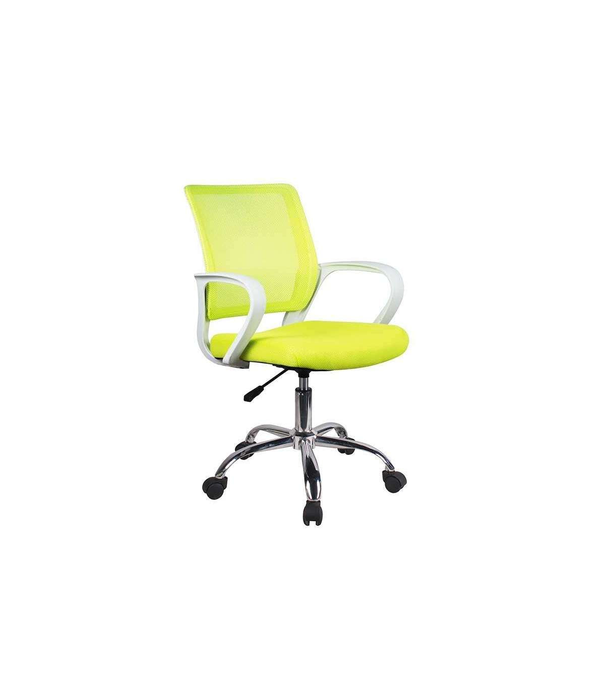 Silla Despacho De Diseño Moderno Giratoria Elevable Acabado Verde, 53 Cm(ancho) 79/91 Cm(altura) 49 Cm(fondo)_0