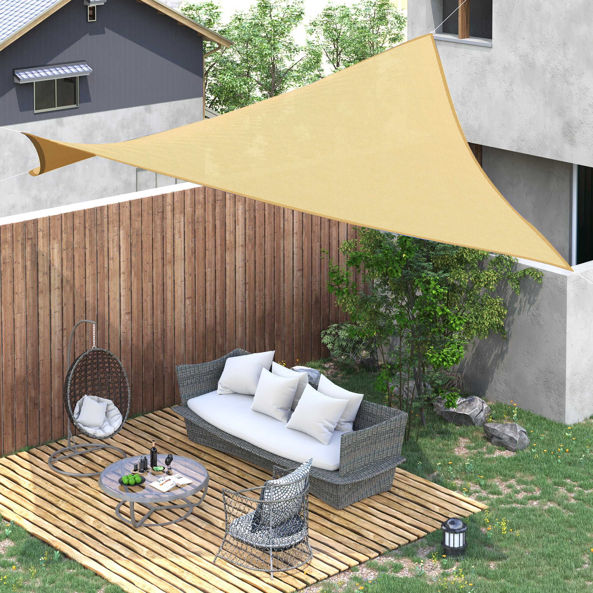 Outsunny Toldo De Vela Sombrilla Parasol Rectángulo Tejido De Poliester 185 G/m²_1