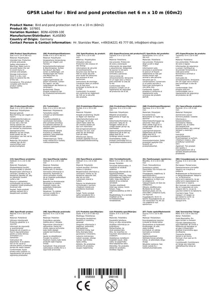 Vogel- Und Teichschutznetz 6 M X 10 M (60m²)_1