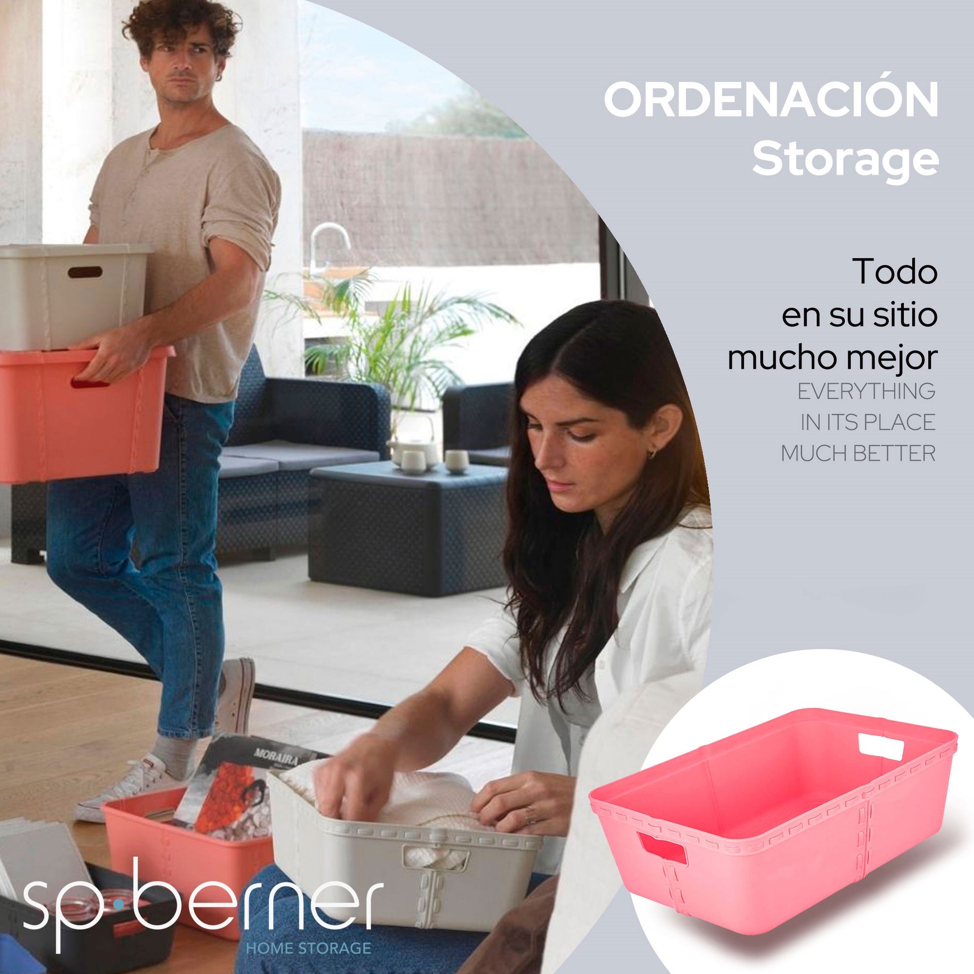 Life Story Cesta De Almacenaje T Medium Rose_1