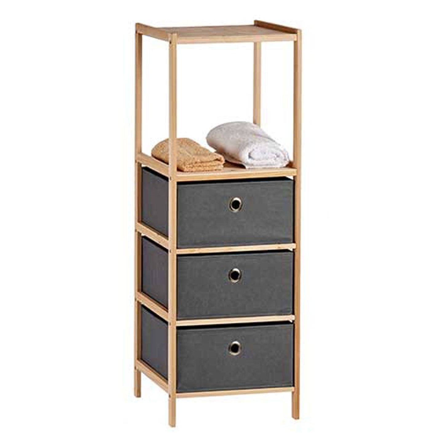 Estantería 2 Baldas + 3 Cajones Gris - Colección Kipit_3