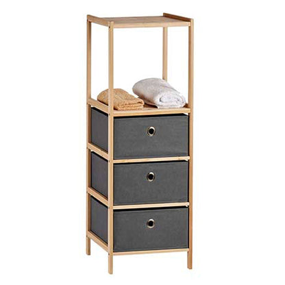 Estantería 2 Baldas + 3 Cajones Gris - Colección Kipit