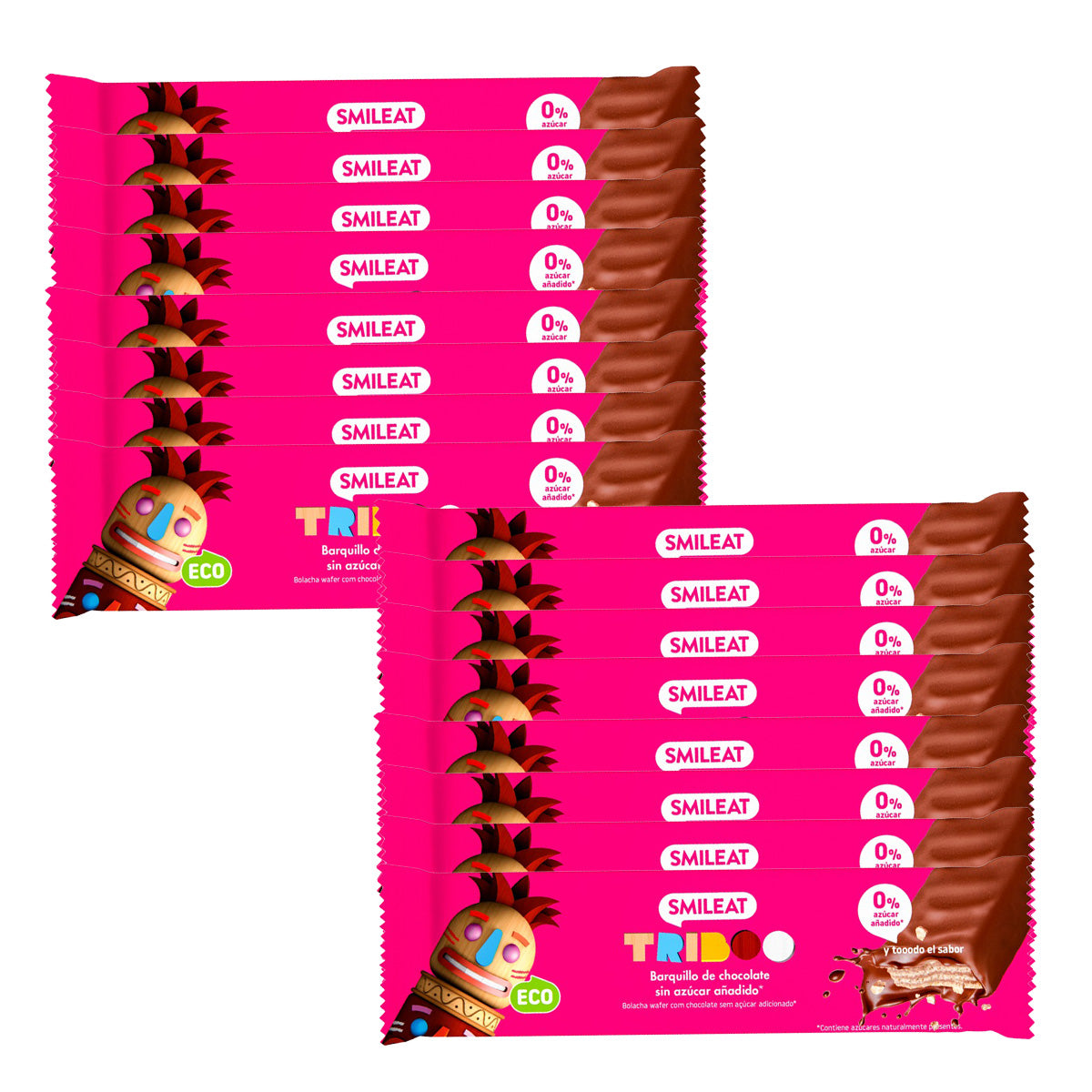 Pack 16x Barrita Barquillo recubierta de Chocolate ECO Smileat 40g